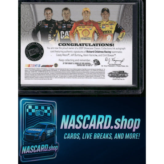 2009 Classic Collections Casey Mears Jeff Burton Kevin Harvick Clint Bowyer /25 - NASCARD.shop