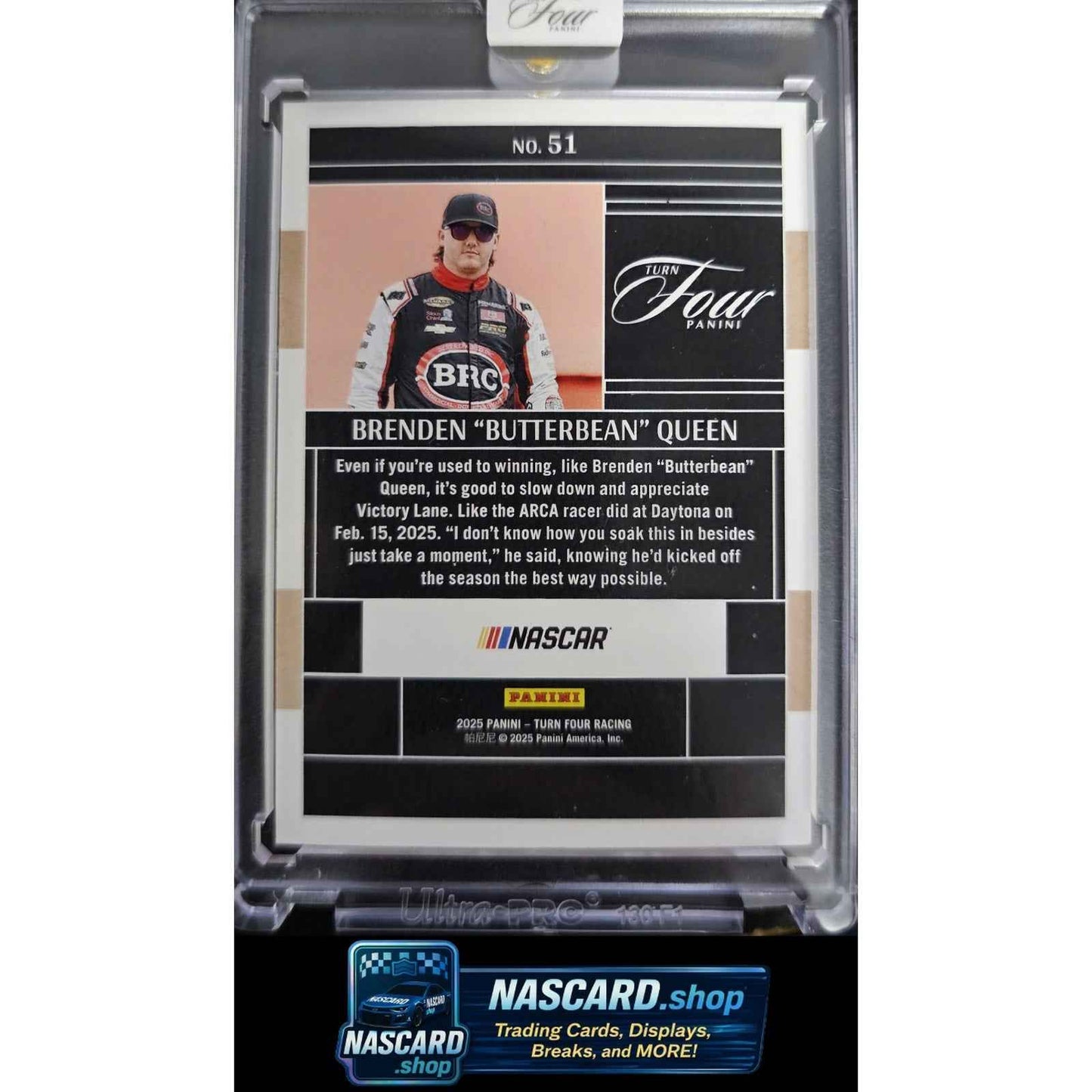 2025 Panini Turn Four #51 Brenden "Butterbean" Queen Gold #10/10 RC