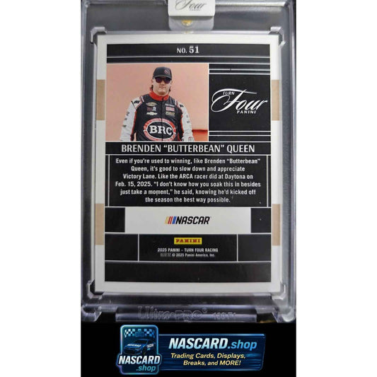 2025 Panini Turn Four #51 Brenden "Butterbean" Queen Gold #10/10 RC