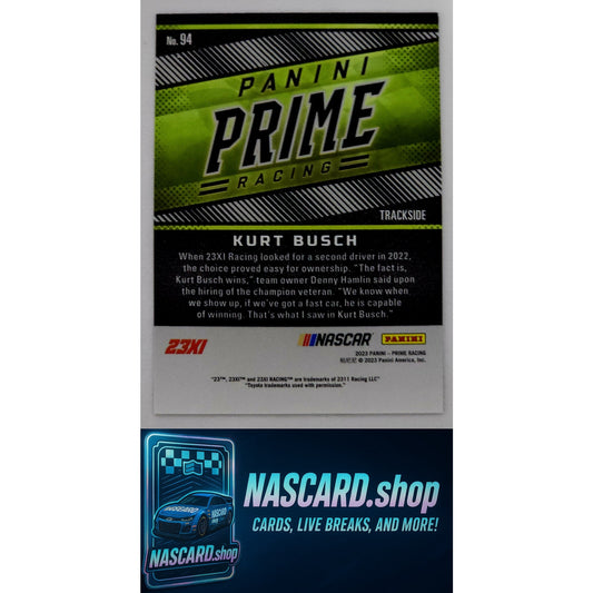 2023 Panini Prime #94 Kurt Busch Holo Platinum Blue #1/1 - NASCARD.shop