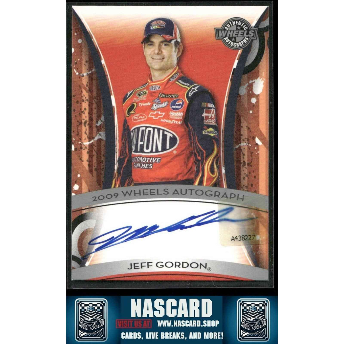 2009 Press Pass Wheels Autographs Certified Authentic Jeff Gordon On Card Auto - Card Gorilla