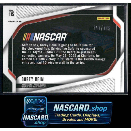 2025 Panini Prizm #115 Corey Heim Blue #/199
