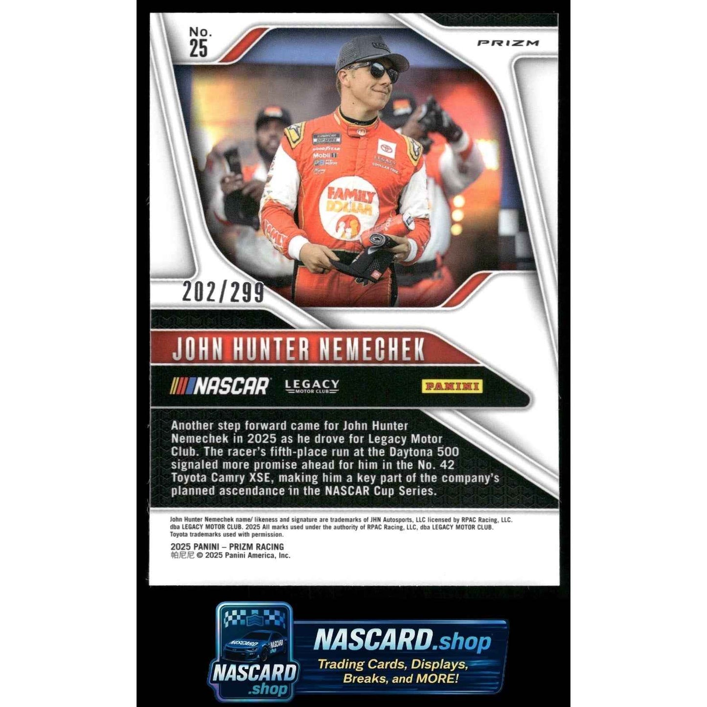 2025 Panini Prizm #25 John Hunter Nemechek Pulsar #/299