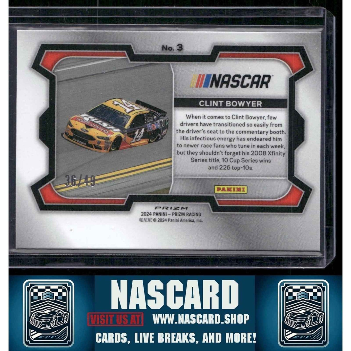 2024 Panini Prizm #3 Clint Bowyer Carolina Blue