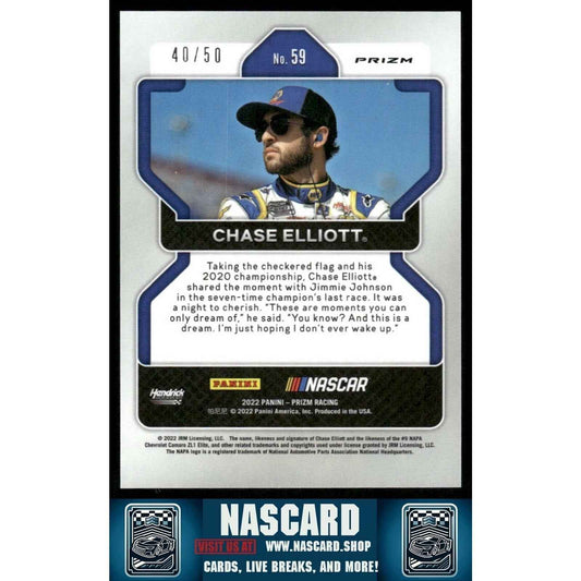 2022 Panini Prizm - Checkered Flag Prizm Chase Elliott #59 /50