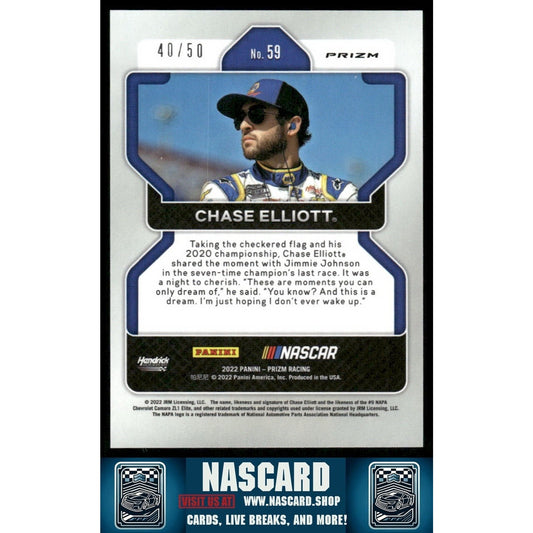 2022 Panini Prizm - Checkered Flag Prizm Chase Elliott #59 /50 - NASCARD.shop