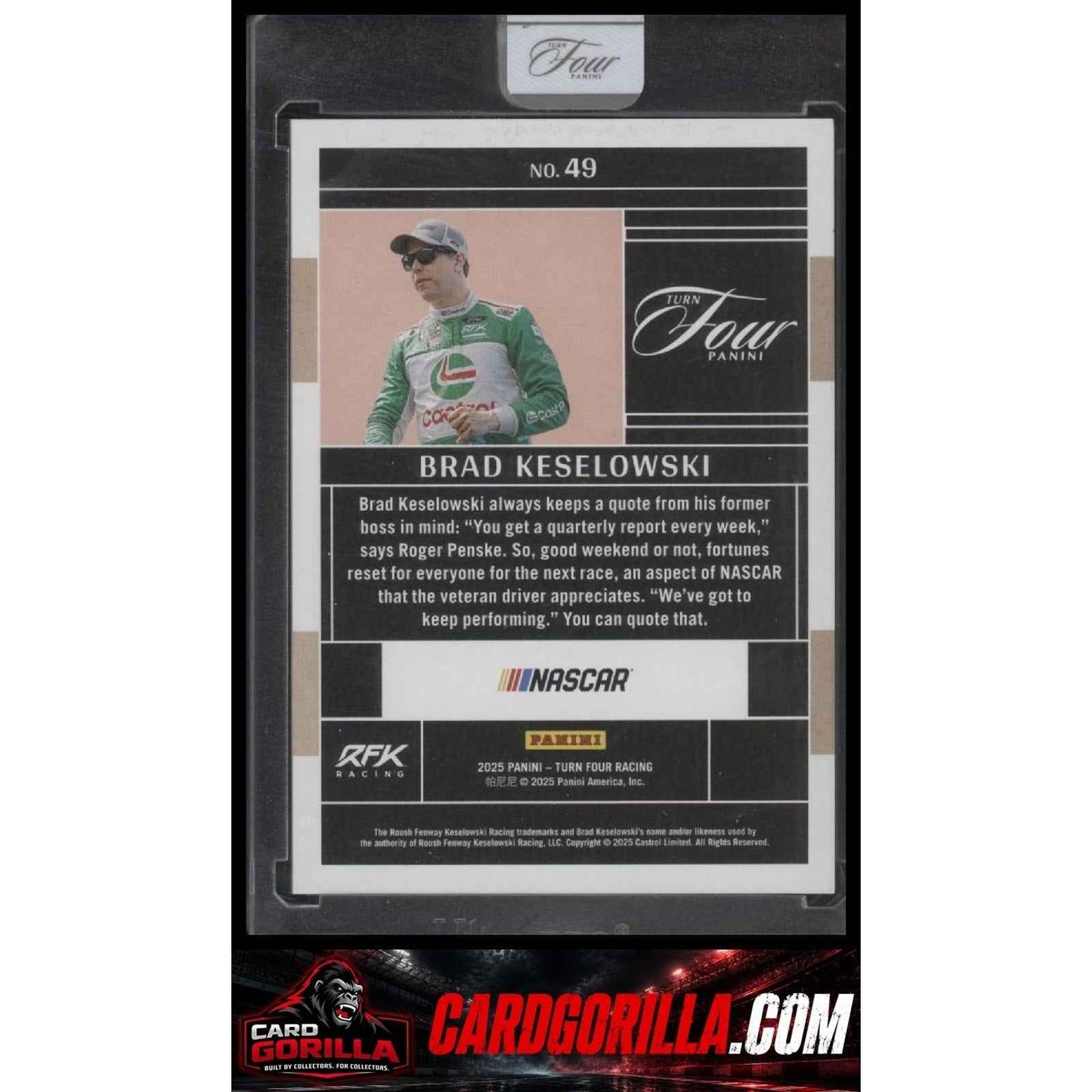2025 Panini Turn Four #49 Brad Keselowski #/75