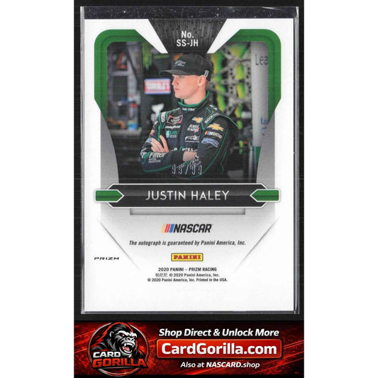 2020 Panini Prizm #SS-JH Justin Haley Signing Sessions Silver Mosaic #/99