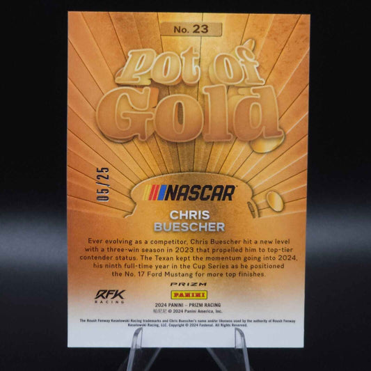 2024 Panini Prizm Racing Pot of Gold Mojo Prizm #23 Chris Buescher /25 - NASCARD.shop