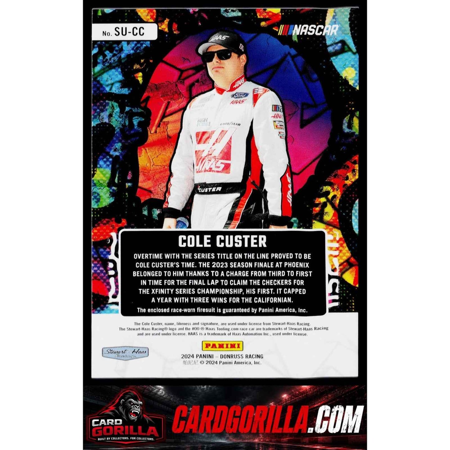 2024 Donruss #SU-CC Cole Custer Suited Up Swatches Red #/99