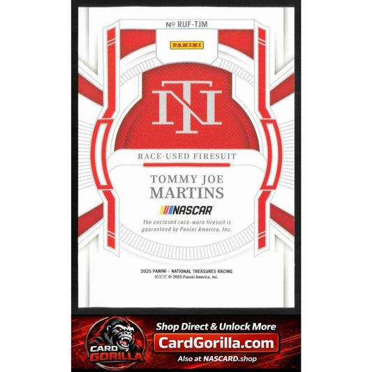 2025 Panini National Treasures Tommy Joe Martins Race Used Firesuit Blue #/75