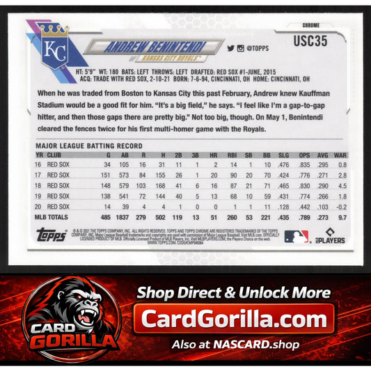 2021 Topps Chrome Update #USC35 Andrew Benintendi Purple Refractor