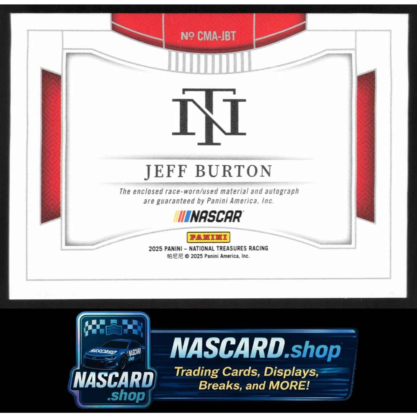 2025 National Treasures Jeff Burton Colossal Material Auto Holo Silver #/25