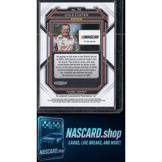 2023 Panini Prizm #70 Cole Custer Silver Prizm Signatures