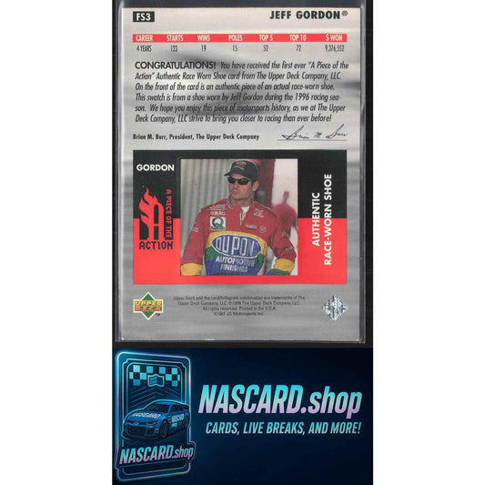 1997 Upper Deck Victory Circle #FS3 Jeff Gordon A Piece of the Action