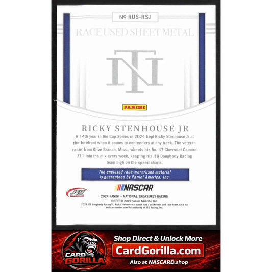 2024 National Treasures Ricky Stenhouse Jr Race Used Sheet Metal Blue #/75