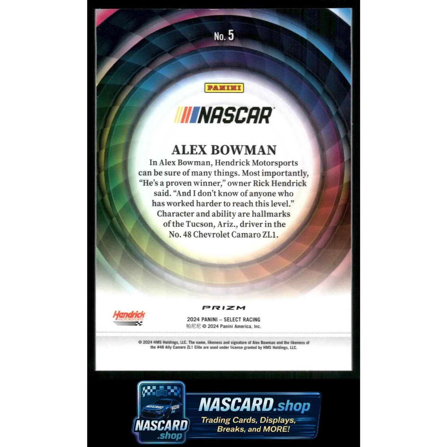 2024 Panini Select #5 Alex Bowman Color Wheel