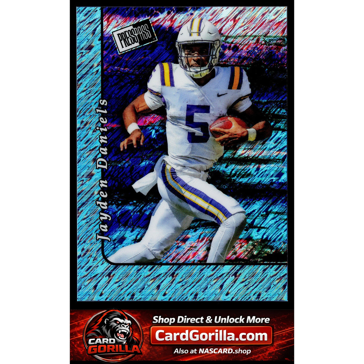 2024 Leaf Collective 2000 Press Pass Base Shimmer Light Blue Jayden Daniels