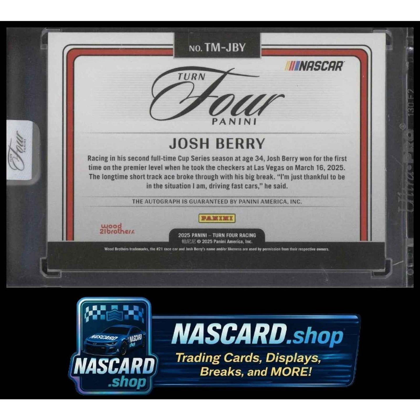 2025 Panini Turn Four #TM-JBY Josh Berry Timeless Moments Blue #/49