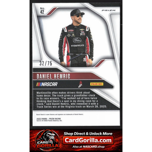 2025 Panini Prizm #42 Daniel Hemric Blue Pulsar #/75