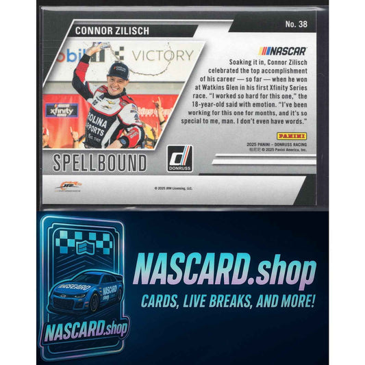 2025 Donruss #38 Connor Zilisch Spellbound S Holo #/199