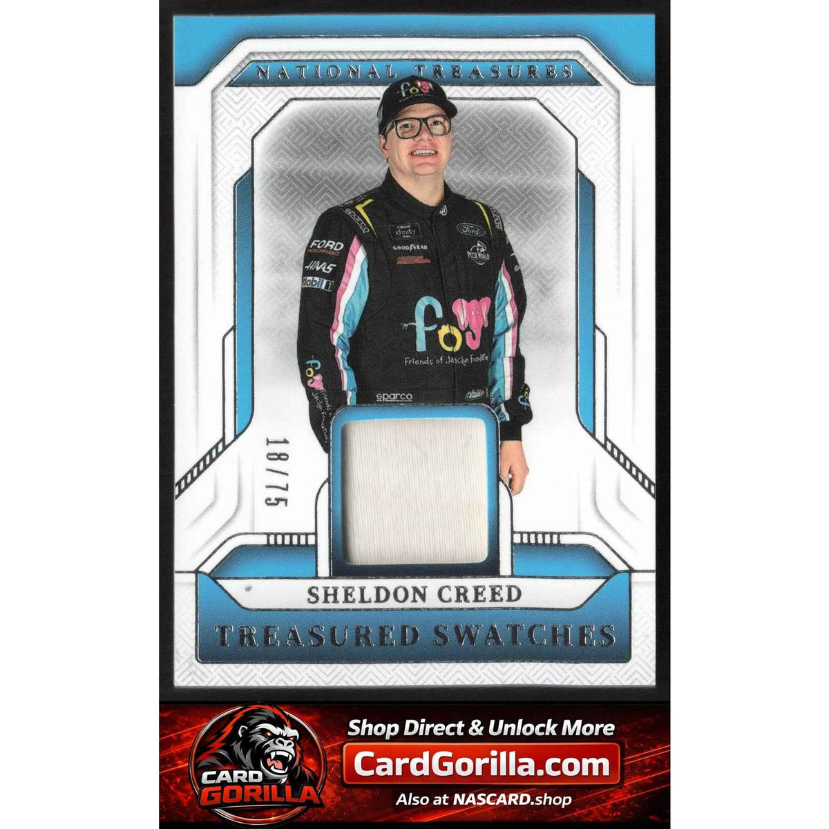 2025 Panini National Treasures #TS-SCD Sheldon Creed Treasured Swatches #/75