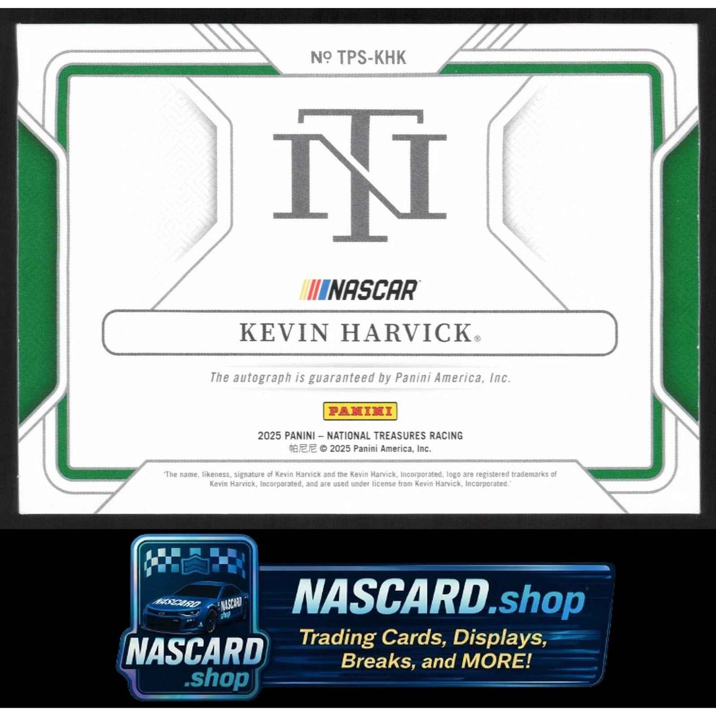 2025 National Treasures Kevin Harvick Track Pass Signatures Holo Gold #01/10
