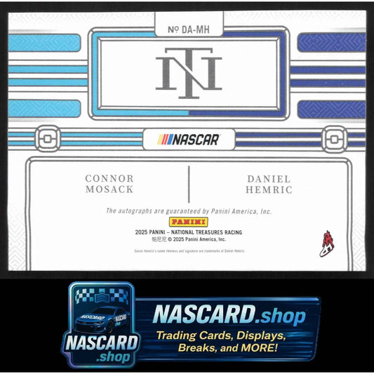2025 National Treasures Daniel Hemric Connor Mosack Dual Auto Holo Silver #/25