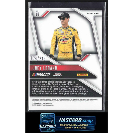 2025 Panini Prizm #68 Joey Logano Red #/249