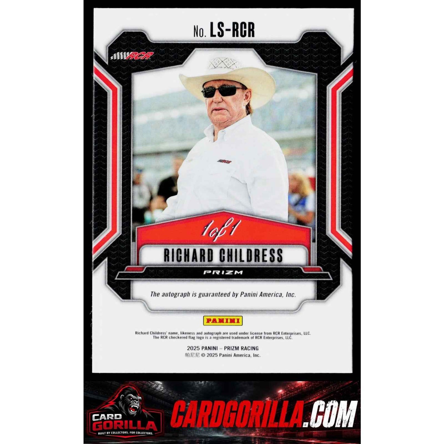 2025 Panini Prizm Richard Childress Legendary Signatures White Sparkle #1/1