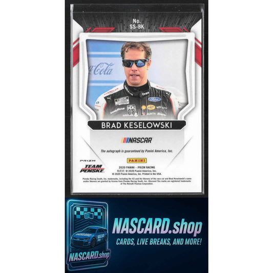 2018 Panini Prizm #SS-BK Brad Keselowski Scripted Signatures Gold Prizm #/10