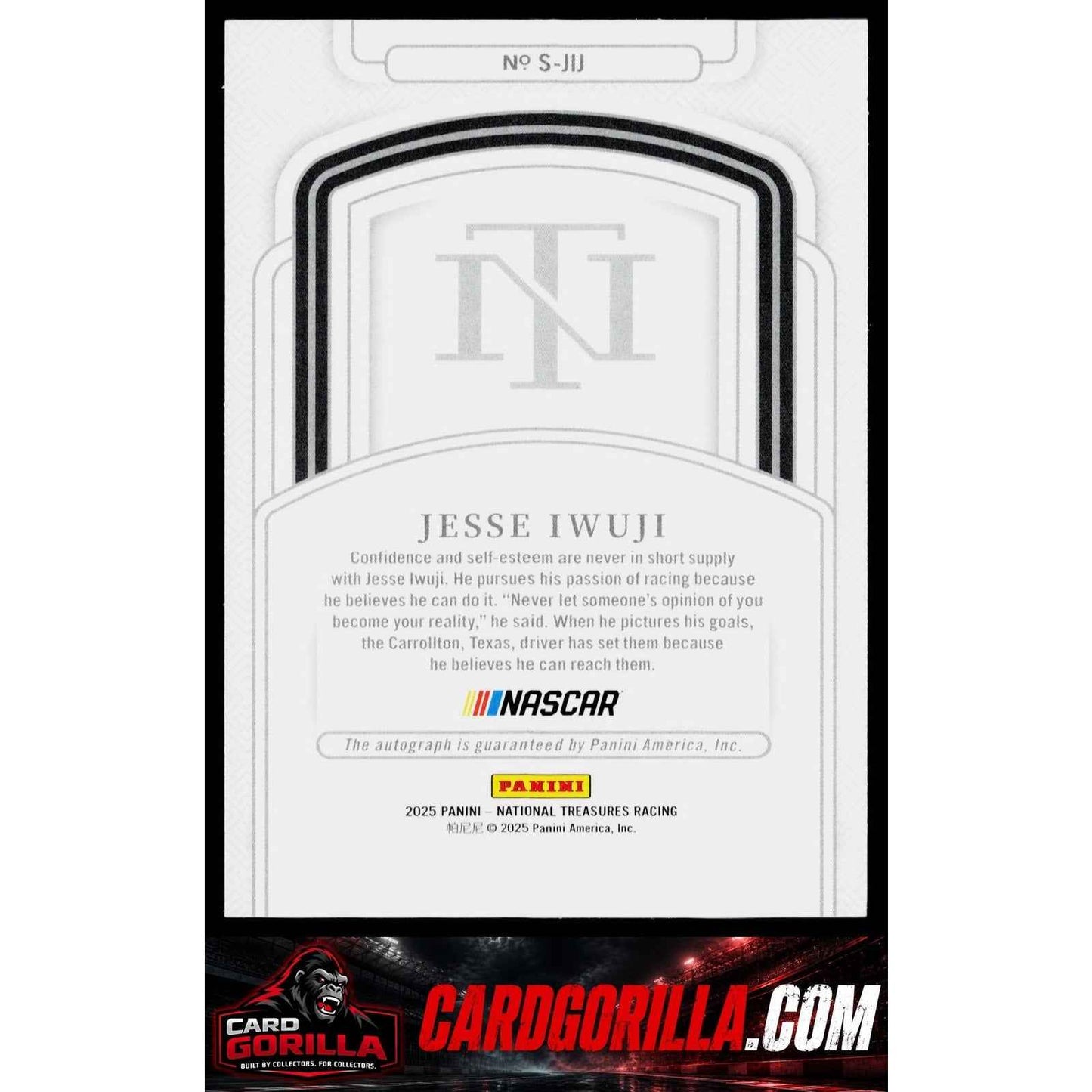 2025 Panini National Treasures #S-JIJ Jesse Iwuji Signatures Platinum #1/1