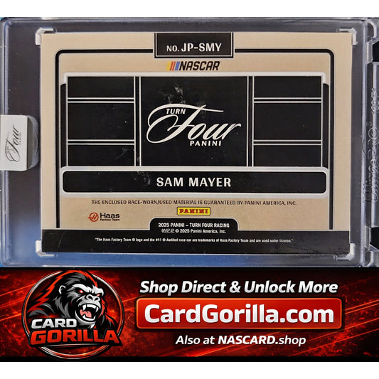 2025 Panini Turn Four #JP-SMY Sam Mayer JR Motorsports Jumbo Patch