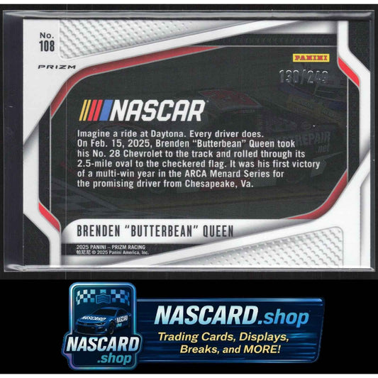 2025 Panini Prizm #108 Brenden "Butterbean" Queen Red