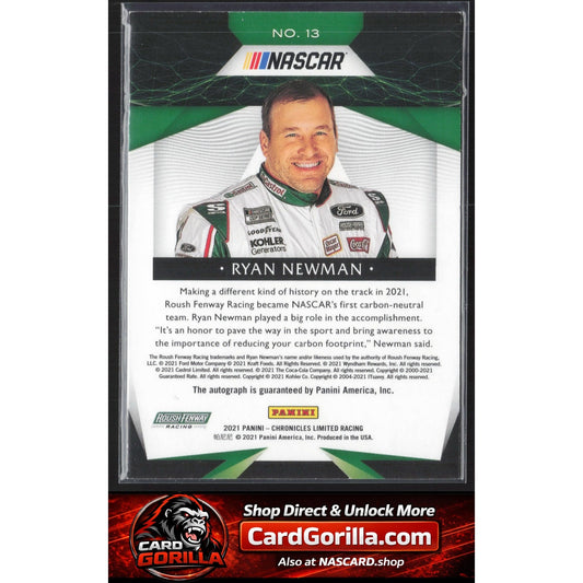 2021 Panini Chronicles #13 Ryan Newman Limited Autographs Purple #/25
