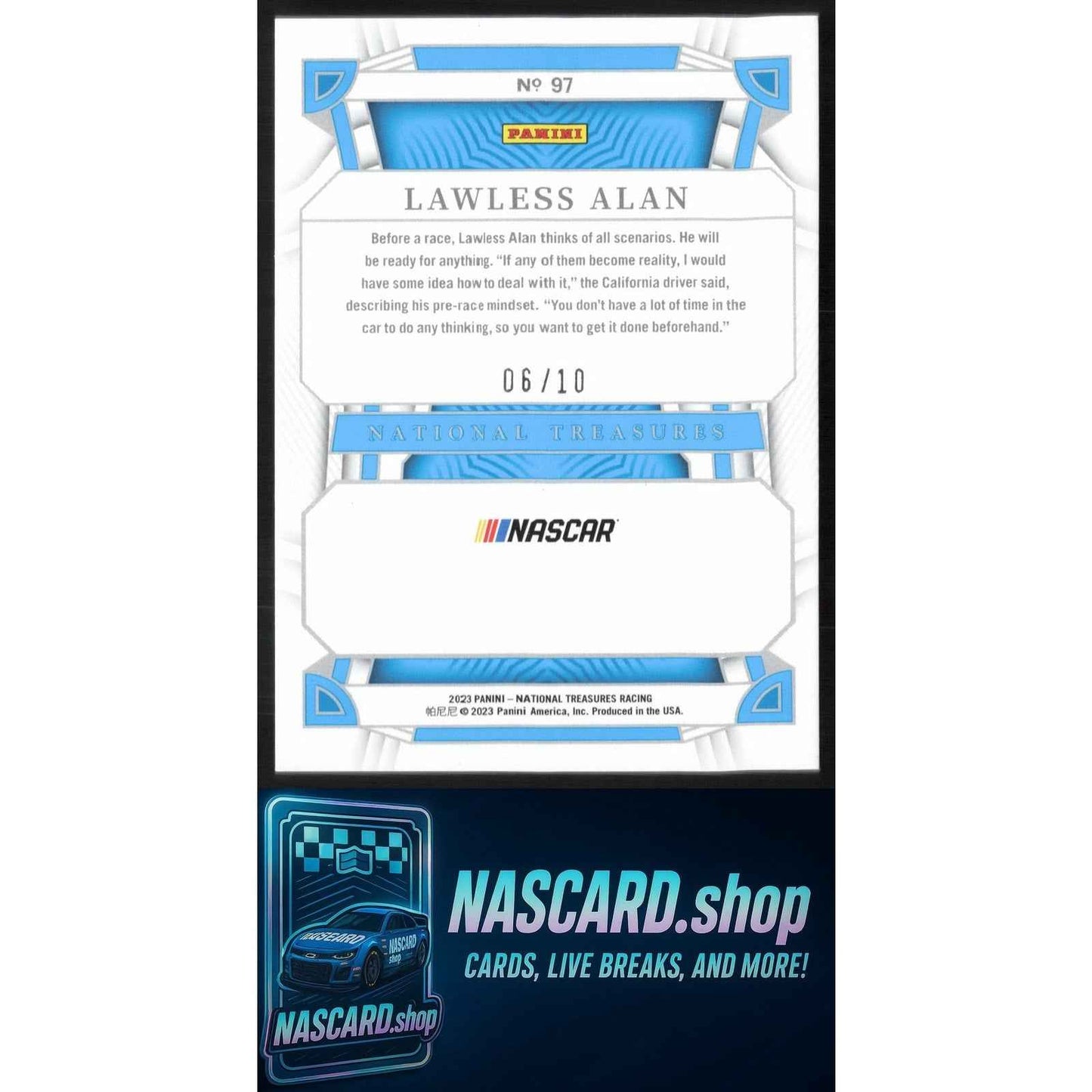 2023 Panini National Treasures #97 Rookies Lawless Alan Holo Gold #/10
