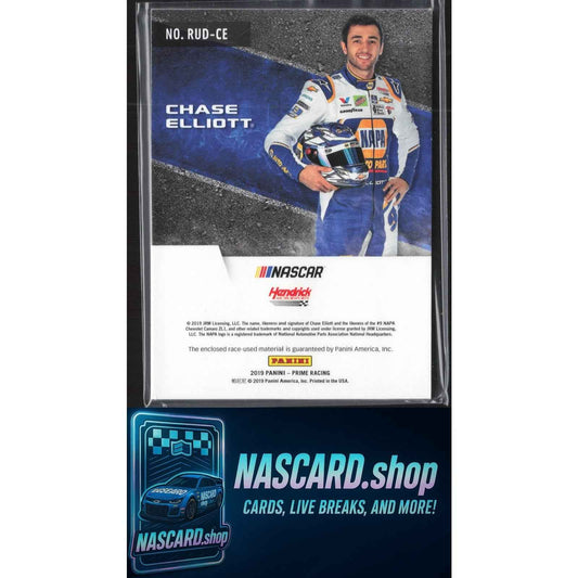2019 Panini Prime Chase Elliott Race Used Duals Firesuits Laundry Tags #1/1