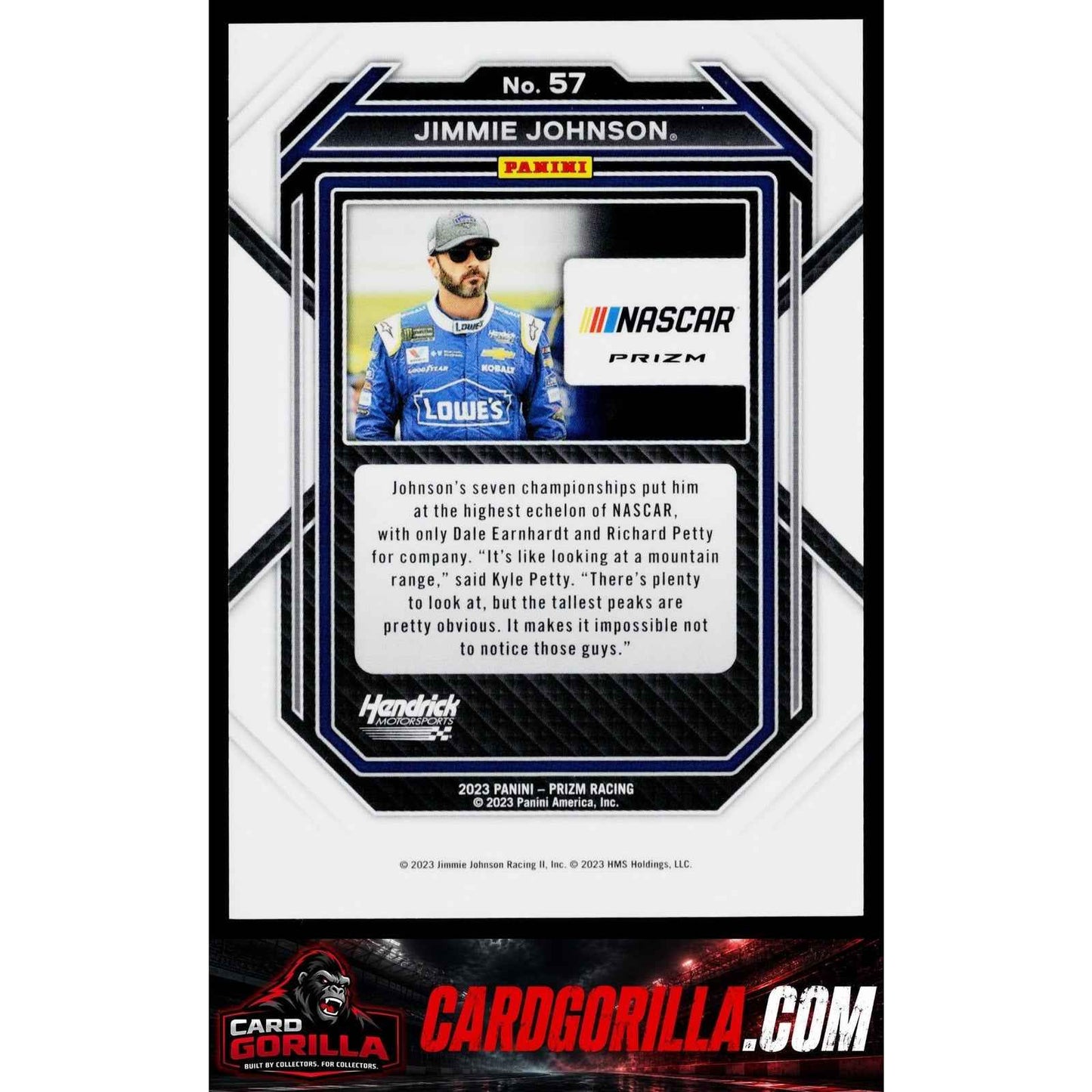 2023 Panini Prizm #57 Jimmie Johnson White Sparkle Prizm