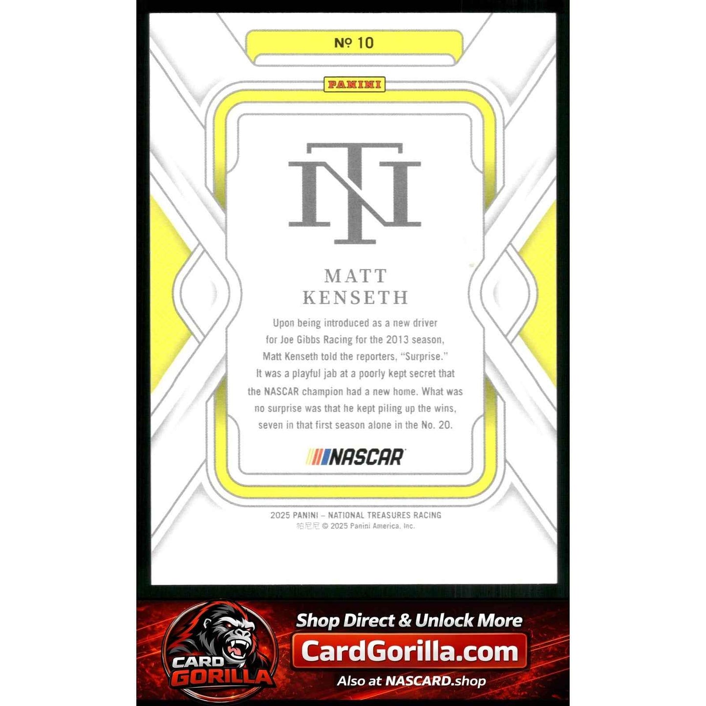 2025 Panini National Treasures #10 Matt Kenseth Green #/5