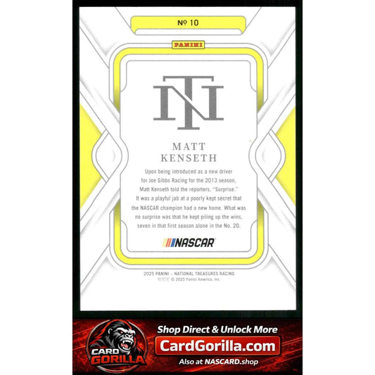 2025 Panini National Treasures #10 Matt Kenseth Green #/5
