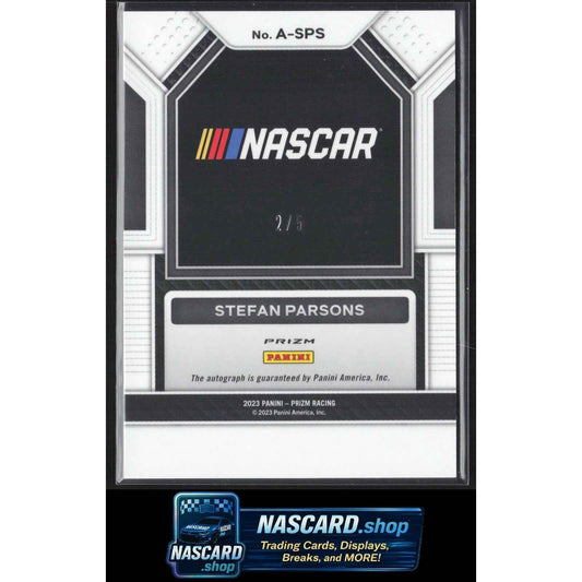 2023 Panini Prizm #A-SPS Stefan Parsons Autographs White Prizm #/5
