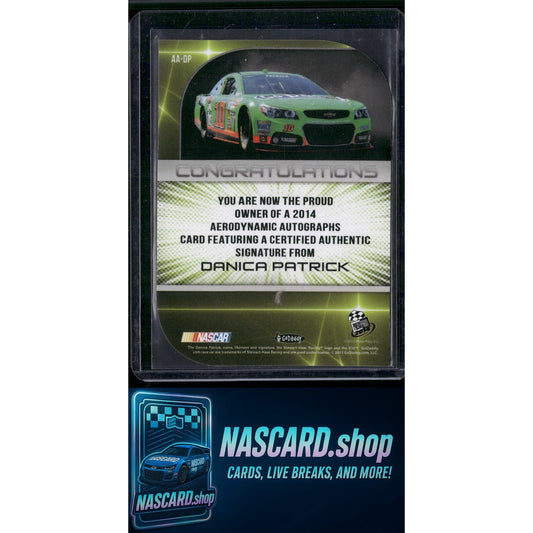 2014 Press Pass #AA-DP Danica Patrick Aerodynamic Autographs Blue #/1 - NASCARD.shop