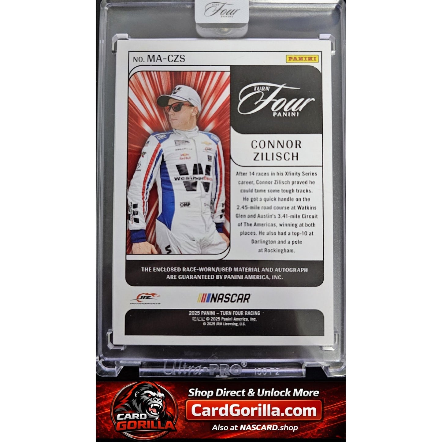 2025 Panini Turn Four #MA-CZS Connor Zilisch Memorabilia Autographs Red #/15 RC