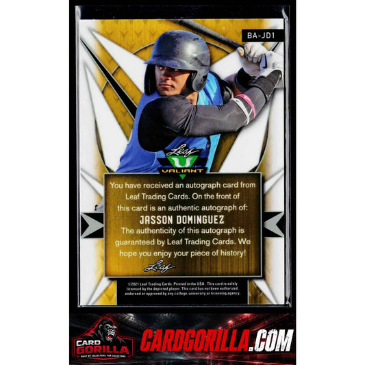 2021 Leaf Metal Draft #BA-JD1 Jasson Dominguez Green Auto