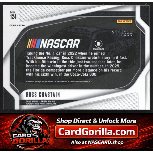 2025 Panini Prizm #124 Ross Chastain Pulsar #/299