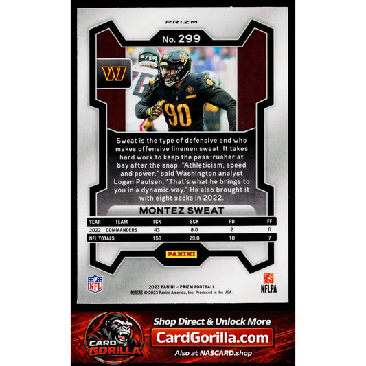 2023 Panini Prizm #299 Montez Sweat Silver