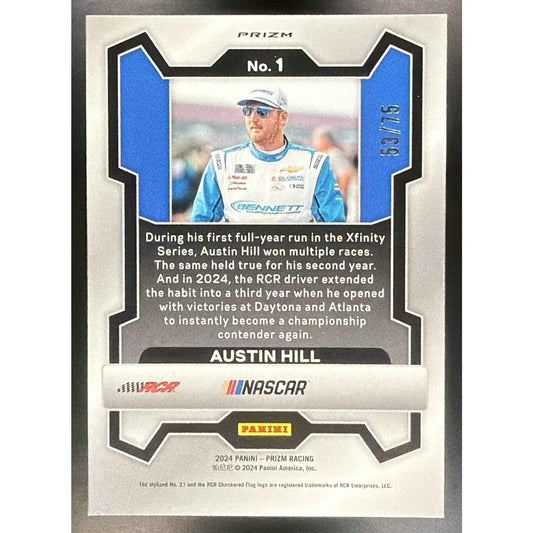 2024 Panini Prizm Austin Hill #1 Checkered Flag Prizms 53/75