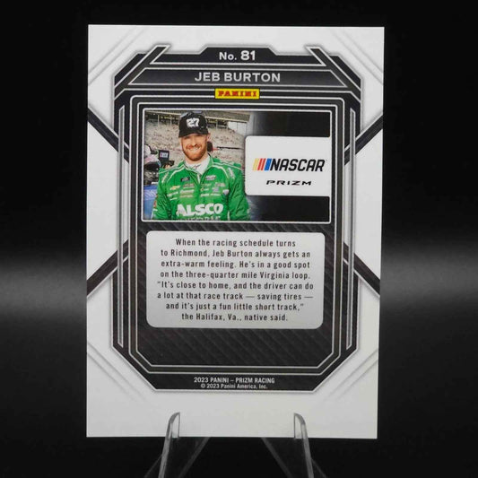 2023 Panini Prizm - Jeb Burton #81 White Sparkle Prizm - NASCARD.shop
