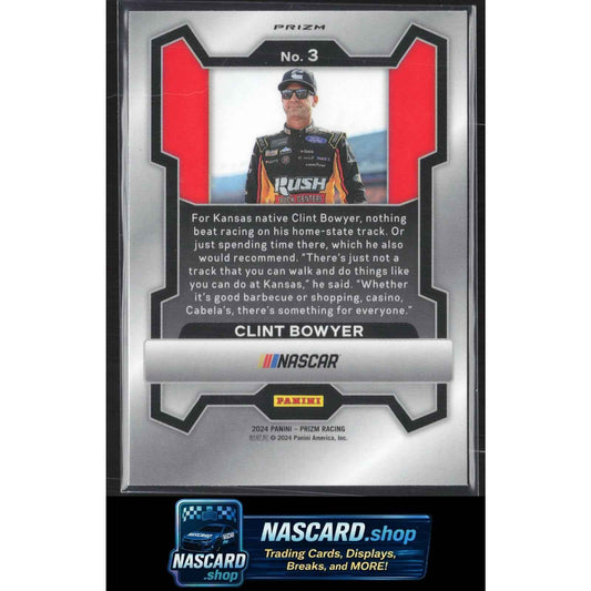 2024 Panini Prizm #3 Clint Bowyer White Sparkle