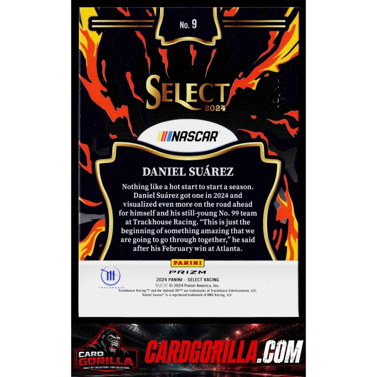 2024 Panini Select #9 Daniel Suarez En Fuego Blue Prizms #/49